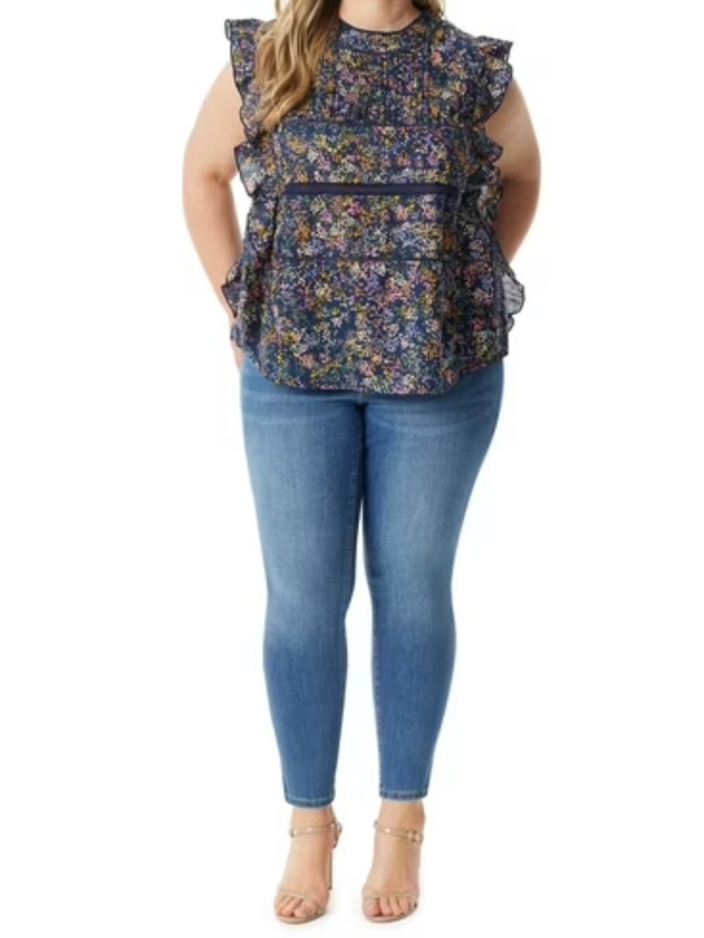 Jessica Simpson Women and Women's Plus Size Ruby Flutter Woven Top Size 4x plus